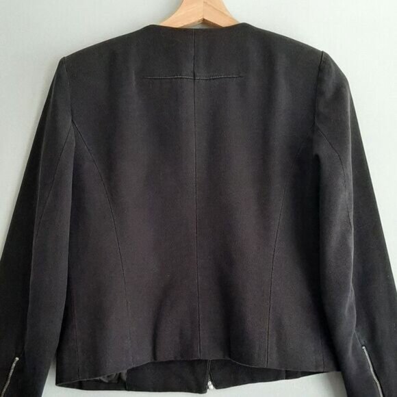 JOE'S JEANS Canvas Moto Bomber Textile Jacket Black Sz S - Picture 11 of 16